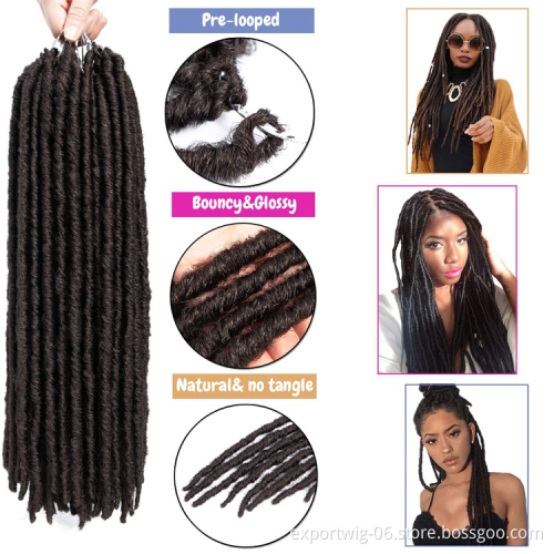 Faux locs crochet hair straight gypsy Afro Hairstyle Synthetic Hair Weft Nu Locs silky straight Locs Hair Extension dreadlocs